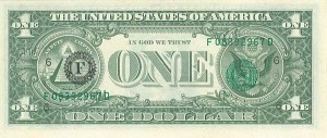 Paper Money Error - $1 3rd Printing Error at Back